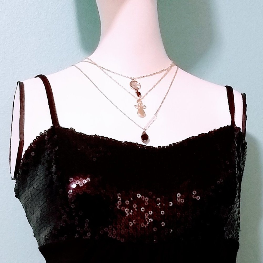 🌺🌷 Black Sequin Tank Top Sz S